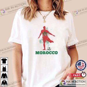 Flag of Morocco with Soccer Player Essential T Shirt 3