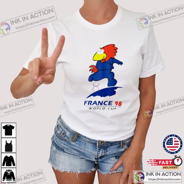 Footix France 98 World Cup Mascot Active T-Shirt