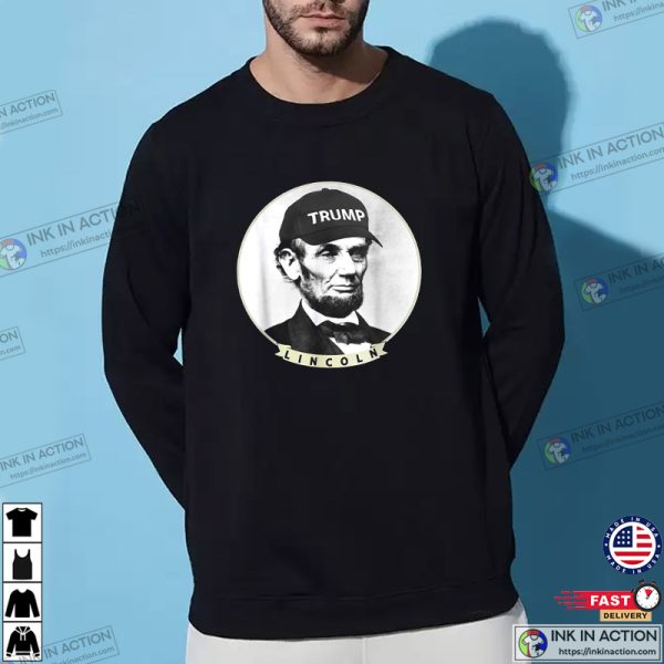 Funny Abe Merica Abraham Lincoln Wearing Trump Hat Classic T-Shirt