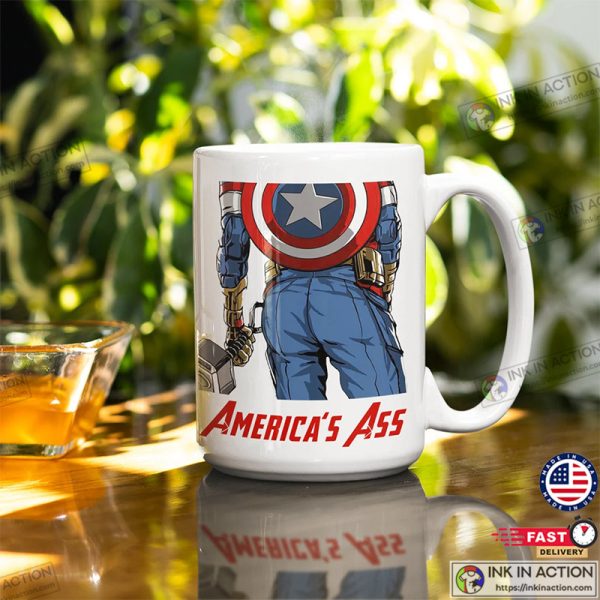 Funny Captain America Americas Ass Ceramic Cup