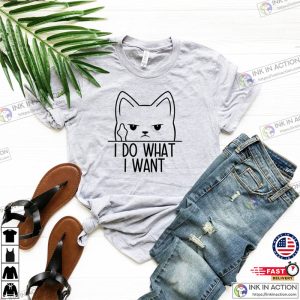 Funny Cat Shirt, I Do What I Want Shirt, Cute Cat Shirt, Cat Lover Gift, Cat Attitude Shirt