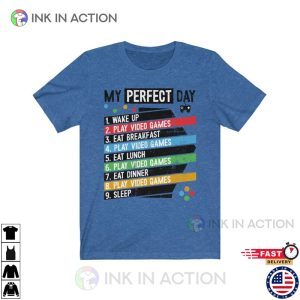 Funny Mens Video Game Shirt Perfect Day Gamer Tee Shirt 2