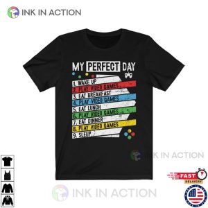 Funny Mens Video Game Shirt Perfect Day Gamer Tee Shirt 3