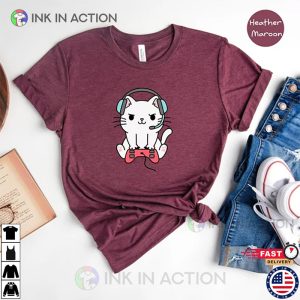 Gamer Cat Video Game Shirt