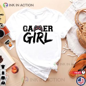Gamer Girl Tshirt PC Gamer T shirt Joystick Design Shirt 4