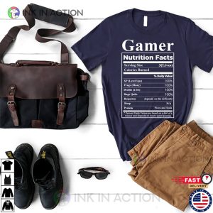 Gamer Nutrition Facts Shirt For Gamers