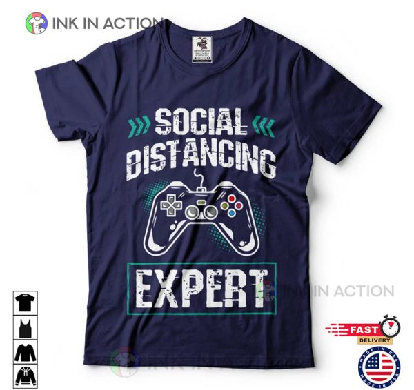 Gaming Social Distancing Funny Console Gaming Cool T-Shirt