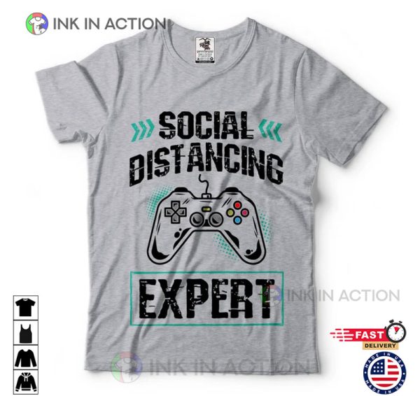 Gaming Social Distancing Funny Console Gaming Cool T-Shirt