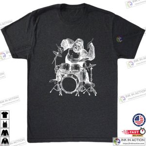 Gorilla Playing Drums Men T Shirt Gift for Him 2