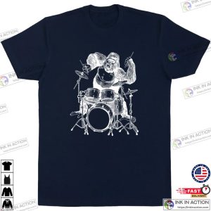 Gorilla Playing Drums Men T Shirt Gift for Him 3