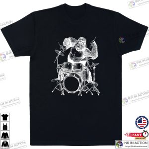 Gorilla Playing Drums Men T Shirt Gift for Him 5