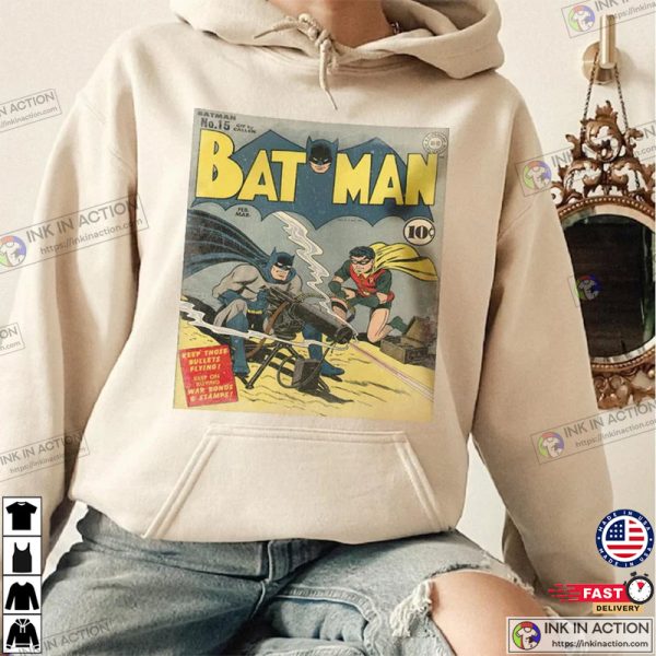 Gun Bat Super Comic Art Book Retro Vintage 90s T-Shirt, Batman Shirt