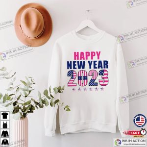 Happy New Year 2023 USA flag shirt 1