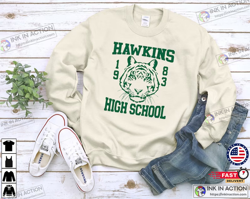 Vintage Hawkins Indiana High School Stranger Things 4 Shirt - Anynee