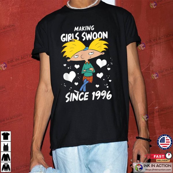 Hey Arnold Valentine’s Day Arnold Making Girls Swoon Unisex T-Shirt, Valentine Day Tshirt