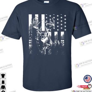 Hunting American Flag Shirt American flag deer buck 2