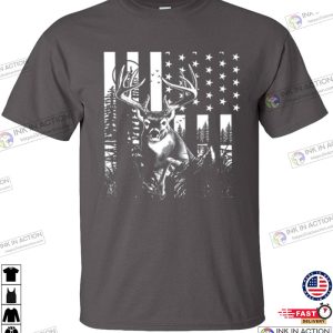 Hunting American Flag Shirt American flag deer buck 3