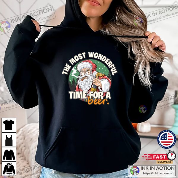 It’s The Most Wonderful Time For A Beer Shirt, Christmas Beer Lover Gift, Funny Christmas T-shirts