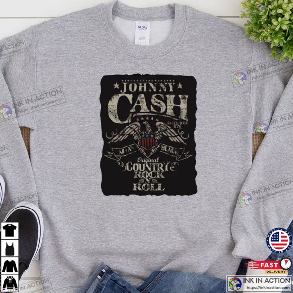 Johnny Cash The Man In Black Country Rock And Roll Country Concert Sweater