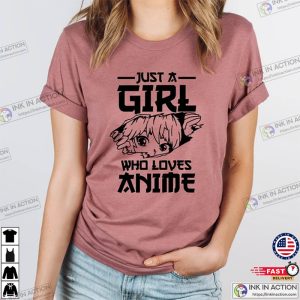 Just A Girl Who Loves Anime T Shirt Anime Graphic Shirt Cute Anime T Shirt Gift For Anime Lover Ramen Lover 1