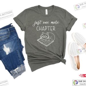 Just One More Chapter Reading Cat Shirt Cat with Book Shirt 3