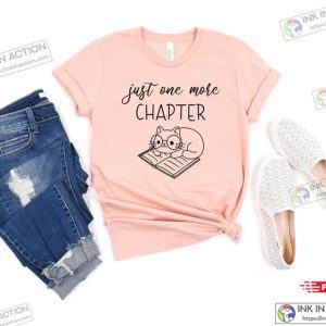 Just One More Chapter Reading Cat Shirt Cat with Book Shirt 4