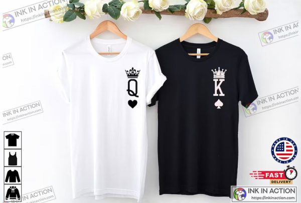 King and Queen Shirt, Couple Shirts, King of Spades and Queen of Heart Shirt, Couple Outfit