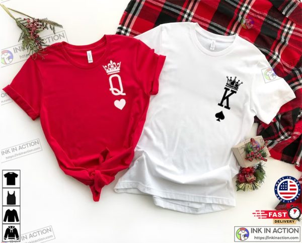 King and Queen Shirt, Couple Shirts, King of Spades and Queen of Heart Shirt, Couple Outfit