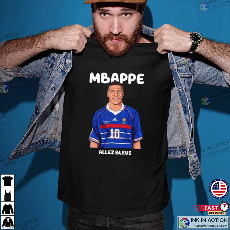 Kylian Mbappe France World Cup Qatar World Cup 2022 Shirt - Ink In Action