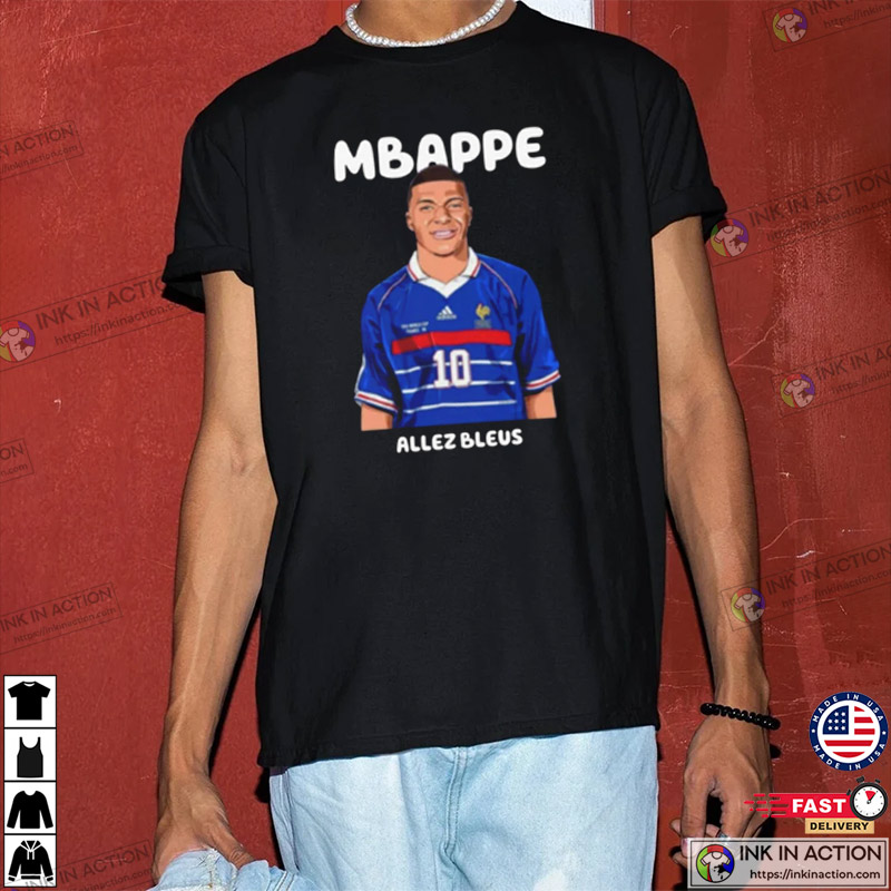 Kylian Mbappe France World Cup Qatar World Cup 2022 Shirt - Ink In Action