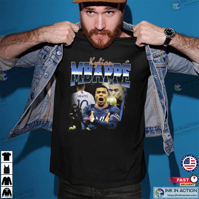 Kylian Mbappe Vintage 90s Inspired Bootleg Sports T-Shirt - Ink In Action