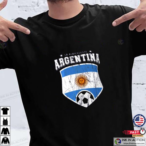 La Albiceleste Argentina Football National Flag FIFA World Cup 2022 T-Shirt