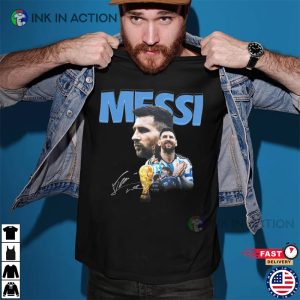 Lionel Messi Signature Messi Argentina Champions World Cup 2022 Shirt 2