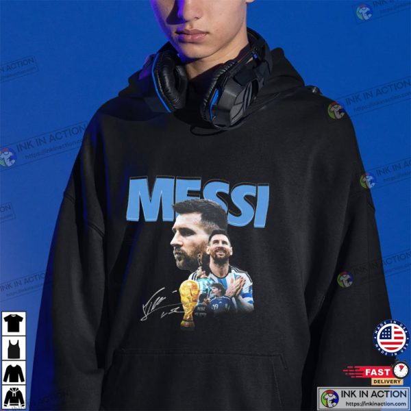 Lionel Messi Signature Messi Argentina Champions World Cup 2022 Shirt