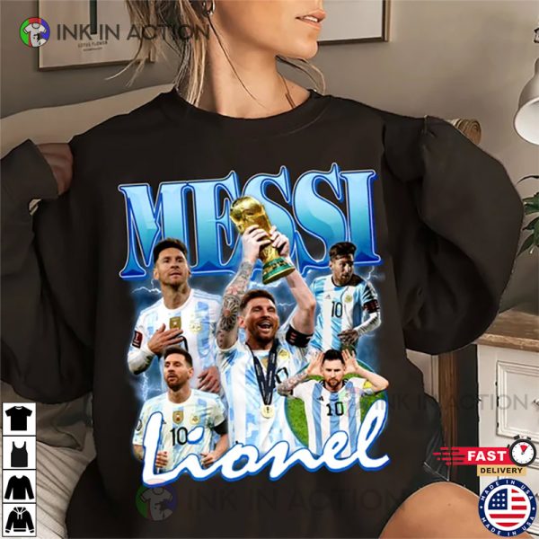 Lionel Messi Vintage Bootleg Champion World Cup Champion 2022 Shirt