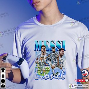 Lionel Messi Vintage Football Shirt Argentina World Cup 2022 Messi 10 Fan T Shirt 2