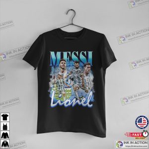 Lionel Messi Vintage Football Shirt Argentina World Cup 2022 Messi 10 Fan T Shirt 3