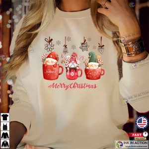 MERRY CHRISTMAS Gnomes Coffee Ho Ho Ho Sweatshirts Funny Xmas Gift for Men Women Family Holiday 2