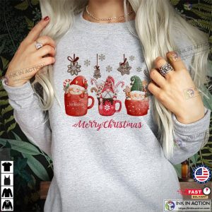 MERRY CHRISTMAS Gnomes Coffee Ho Ho Ho Sweatshirts Funny Xmas Gift for Men Women Family Holiday 4