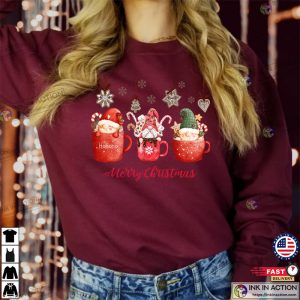 MERRY CHRISTMAS Gnomes Coffee Ho Ho Ho Sweatshirts Funny Xmas Gift for Men Women Family Holiday 5