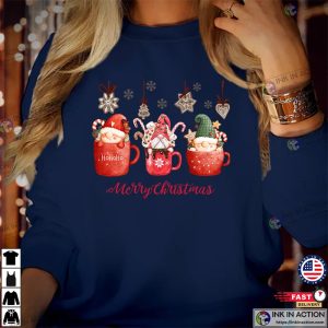 MERRY CHRISTMAS Gnomes Coffee Ho Ho Ho Sweatshirts Funny Xmas Gift for Men Women Family Holiday 6