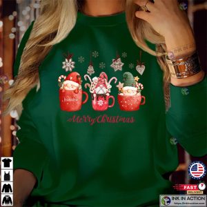 MERRY CHRISTMAS Gnomes Coffee Ho Ho Ho Sweatshirts Funny Xmas Gift for Men Women Family Holiday 7