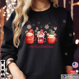 MERRY CHRISTMAS Gnomes Coffee Ho Ho Ho Sweatshirts Funny Xmas Gift for Men Women Family Holiday 8