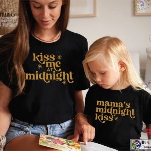 Mama's Midnight Kiss Kiss Me At Midnight Mom Daughter Matching Shirt