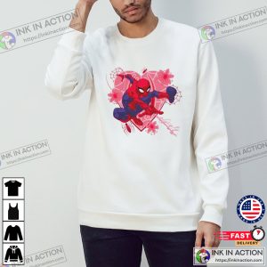 Man Hearts And Flowers, Valentine’s Day Spiderman Sweatshirt