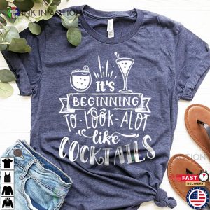 Merry Christmas Cocktail T Shirt Drinking Party Tee Cocktail Shirt 3