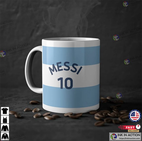 Messi Argentina Mug, Argentina GOAT Ceramic Coffee Mug, Messi Argentina World Cup Mug