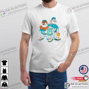 Miami Dolphins T Shirt NFL Football Team Funny White Vintage Style 1