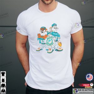 Miami Dolphins T Shirt NFL Football Team Funny White Vintage Style 4