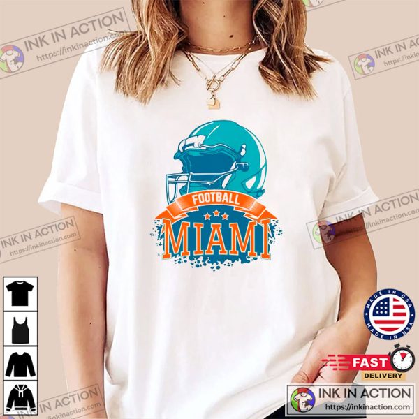 Miami Dolphins Football Helmet Miami Florida Football Shirt